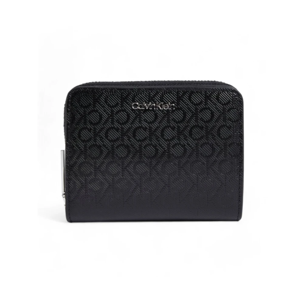 Calvin Klein Monogram Portemonnee Zwart PU Leer Black Dames