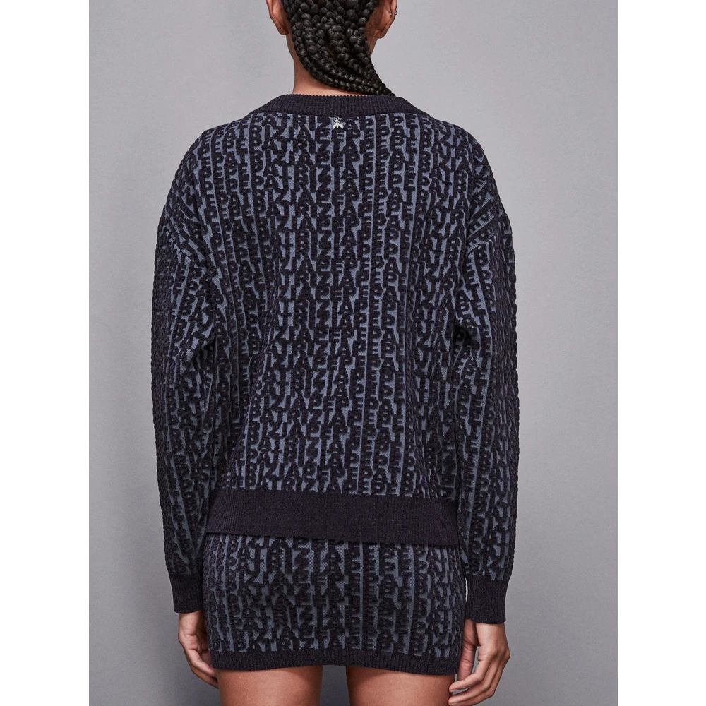 PATRIZIA PEPE Chic Monogram Trui Grijs Blue Dames