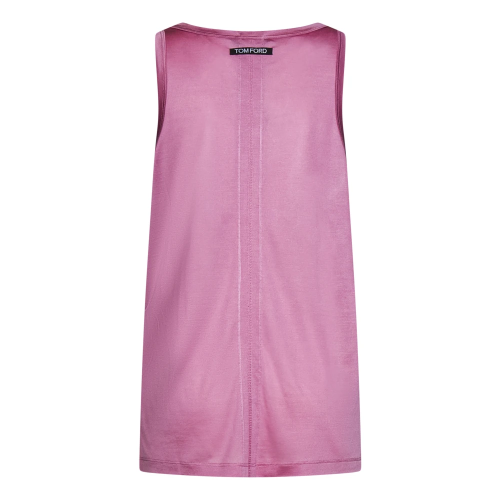 Tom Ford Roze Zijden Top met Uitgesneden Hals en Racer-Back Pink Dames