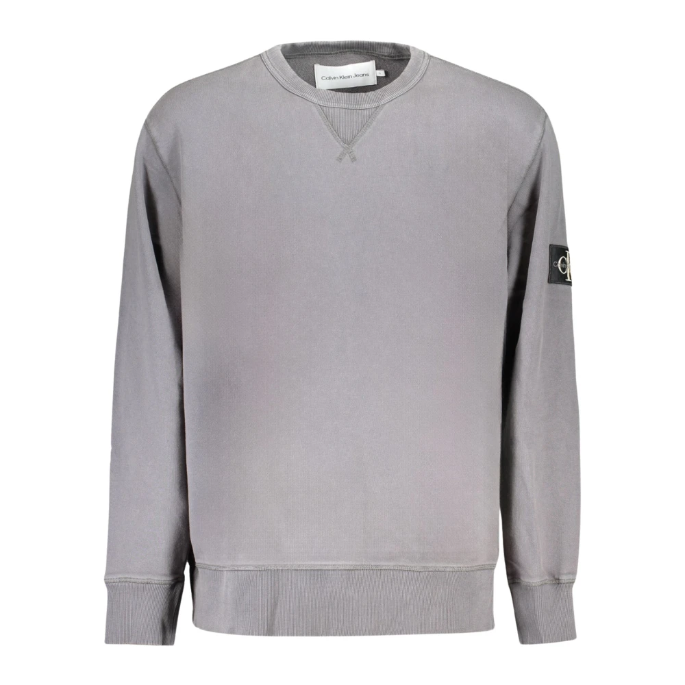 Calvin Klein Men's Gray Sweatshirts, Xl, Long Sleeve Sweatshirt With Logo