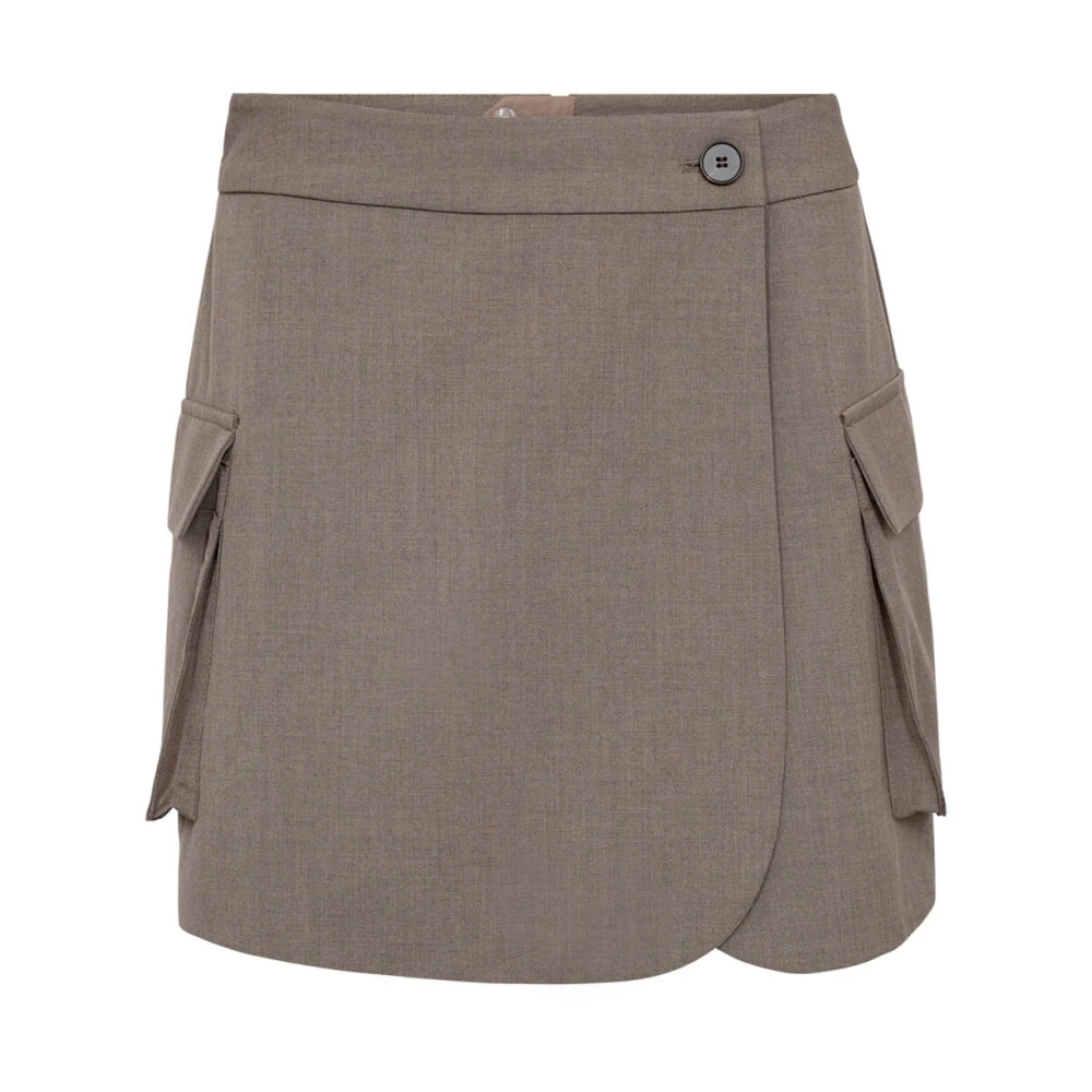 Co'Couture Wrap Pocket Skort Bermuda Shorts Brown Dames
