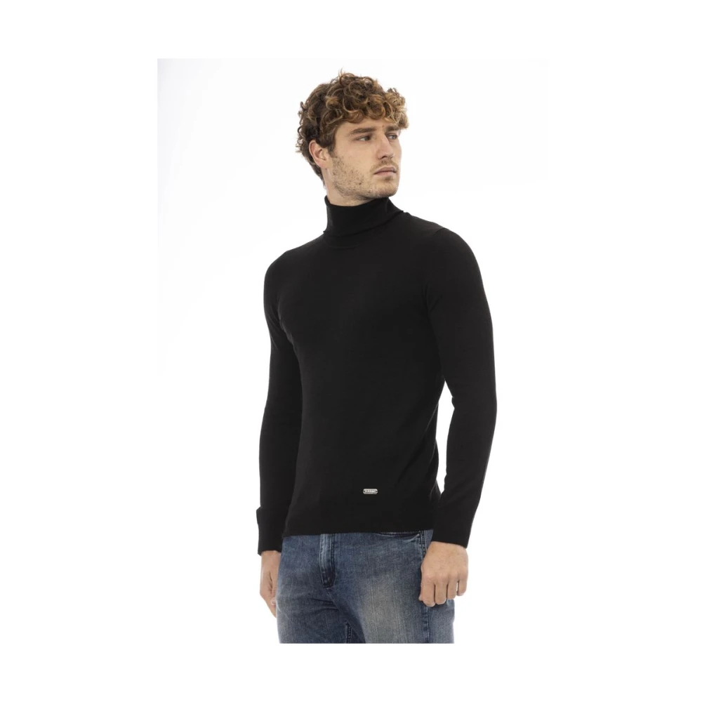 Baldinini Elegant Monogram Rolkraagtrui Black Heren
