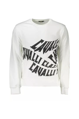 Elegant vit borstad logosweatshirt