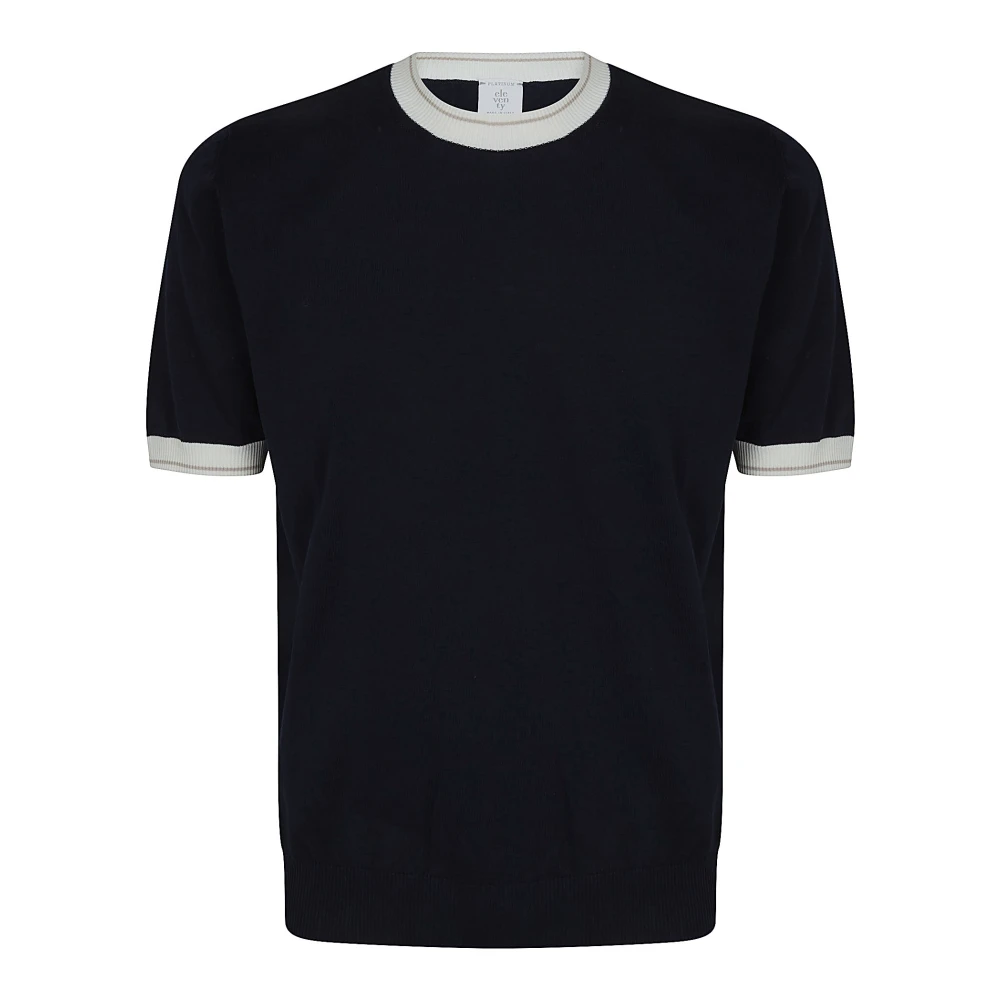 Eleventy Men's Blue Round-Neck T-Shirt - Round-Neck Knitwear - Xl - Knitwear