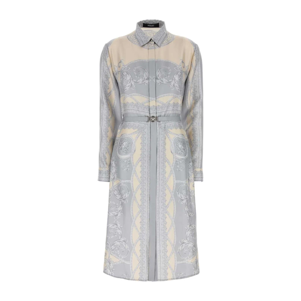 Versace Zijden overhemdjurk Multicolor Dames