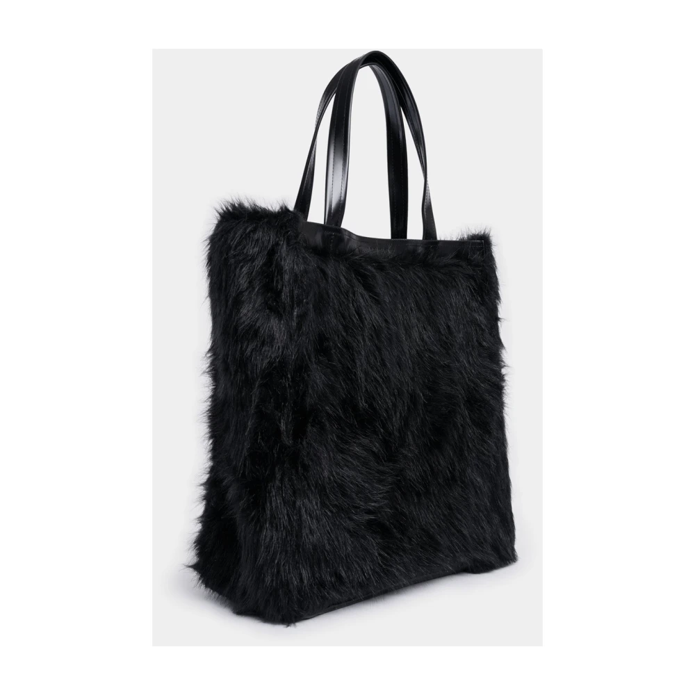 Stutterheim Zwarte Nepbont Tote Tas Black Dames