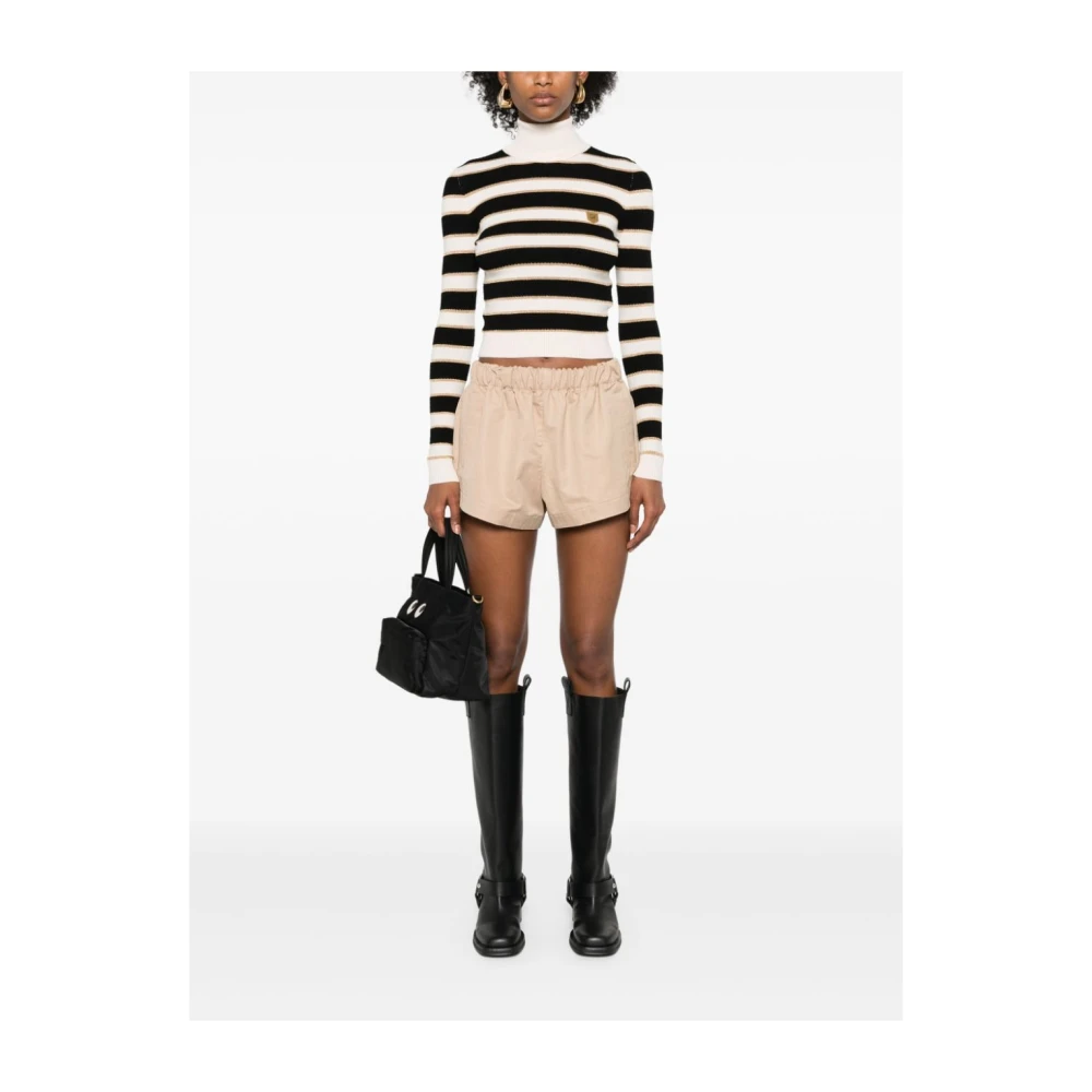 Elisabetta Franchi Gestreepte Metallic Trui Zwart Black Dames