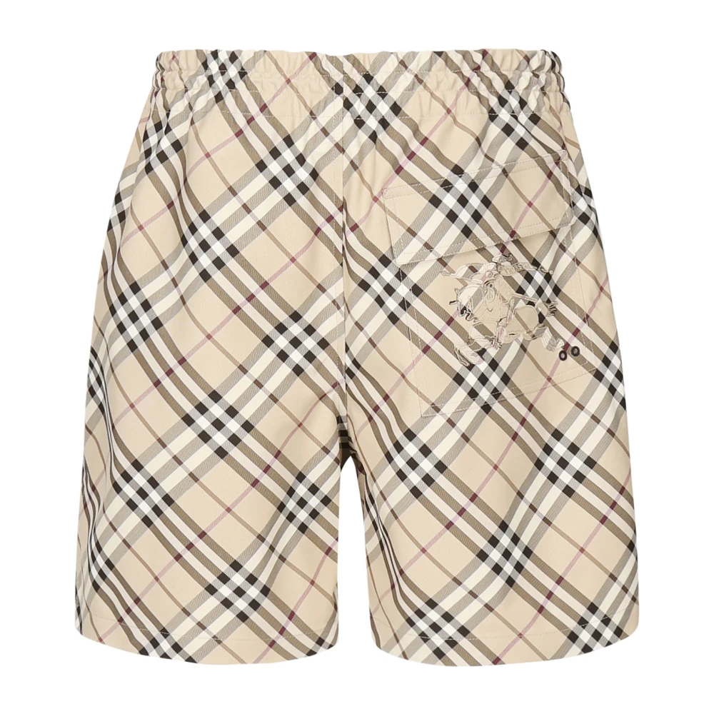 Burberry Beige Shorts met Equestrian Knight Patroon Beige Heren