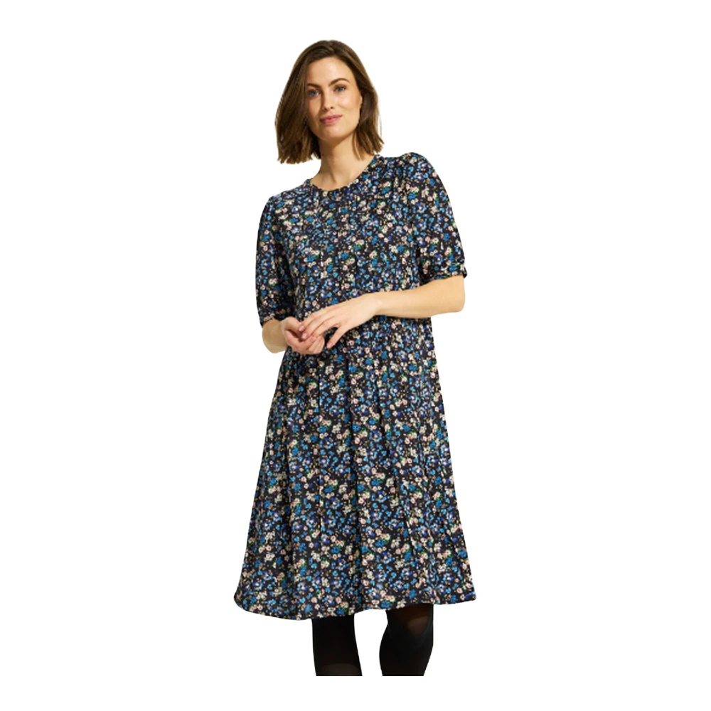 IN Front Blauwe Jurk met 1 2 Mouwen Multicolor Dames