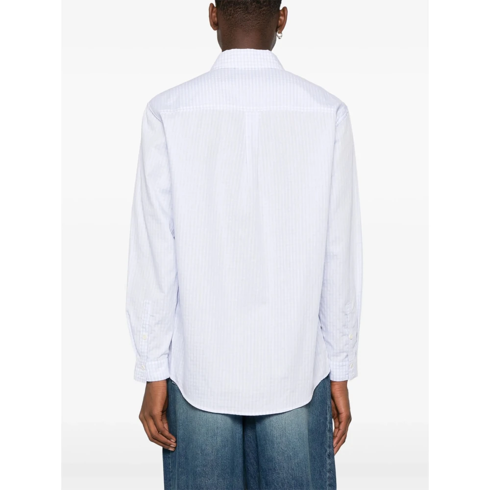 Henrik Vibskov Kleur blok overhemd met artistieke details White Heren