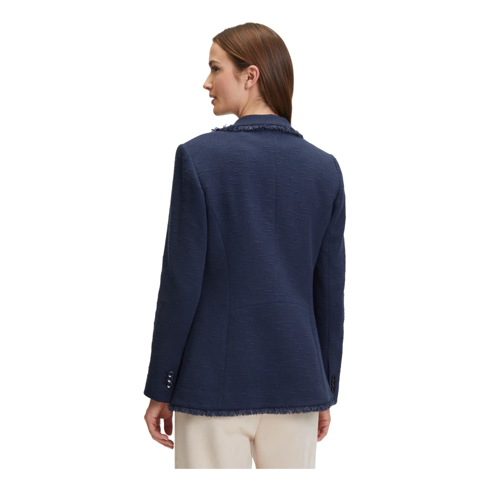 Betty & Co Fringe Business Blazer Blue Dames