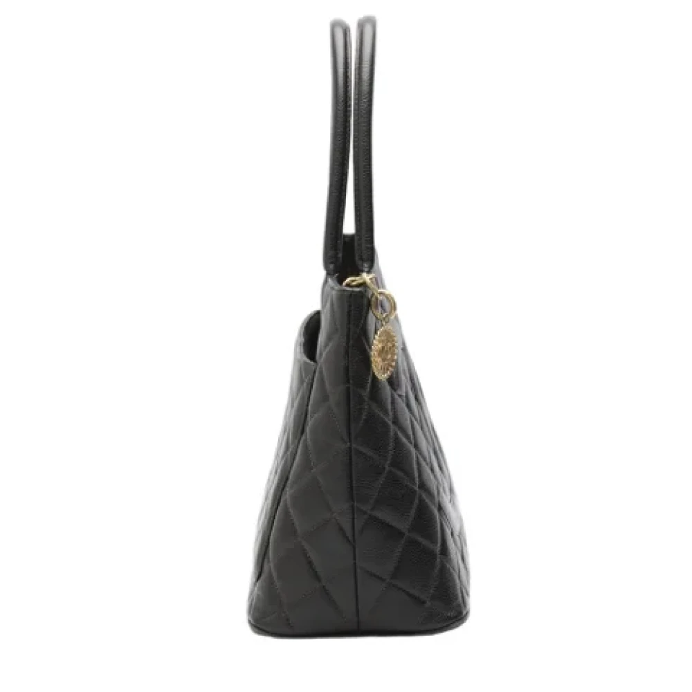 Chanel Vintage Pre-owned Leather totes Black Dames