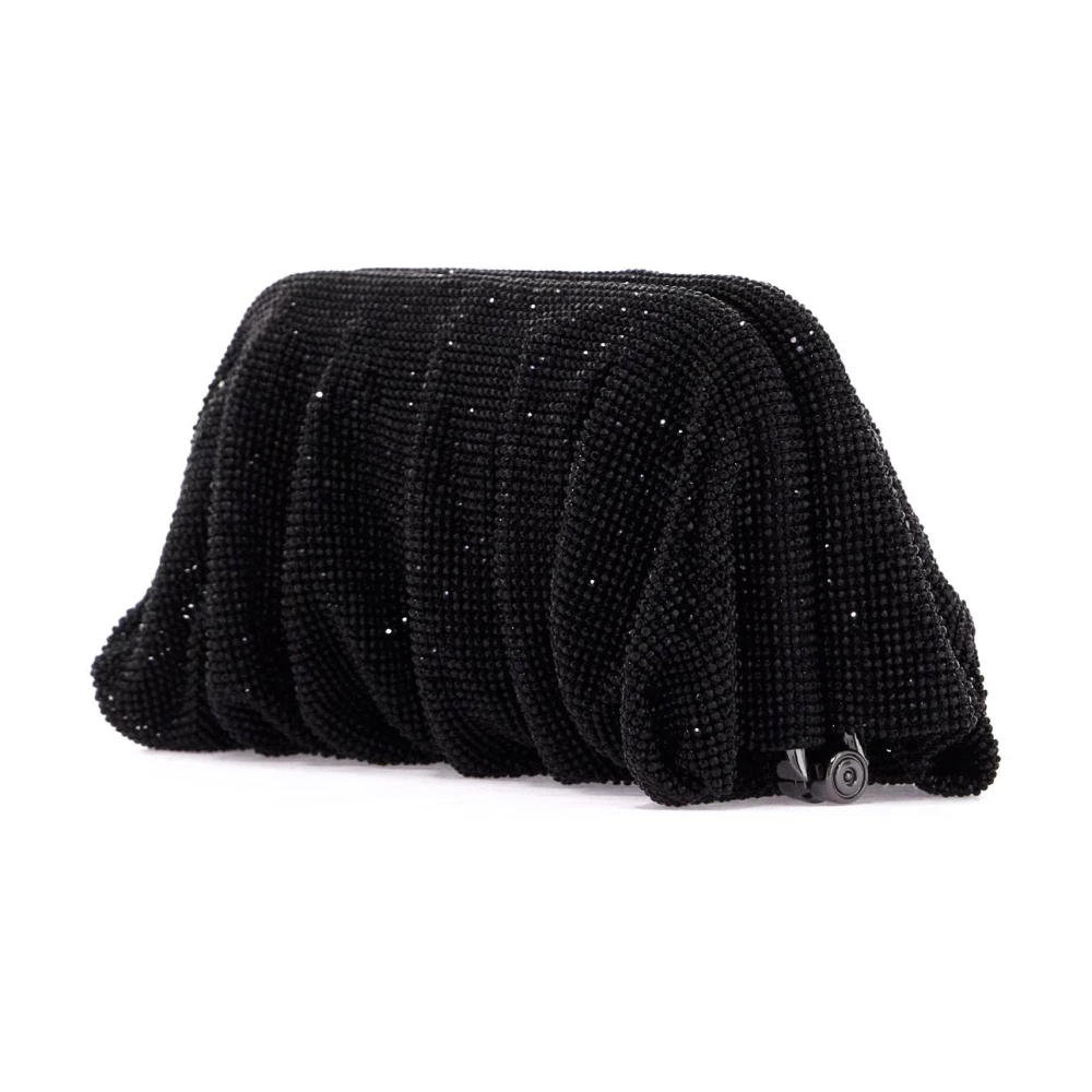 Benedetta Bruzziches Kristal Mesh Clutch met Magnetische Sluiting Black Dames
