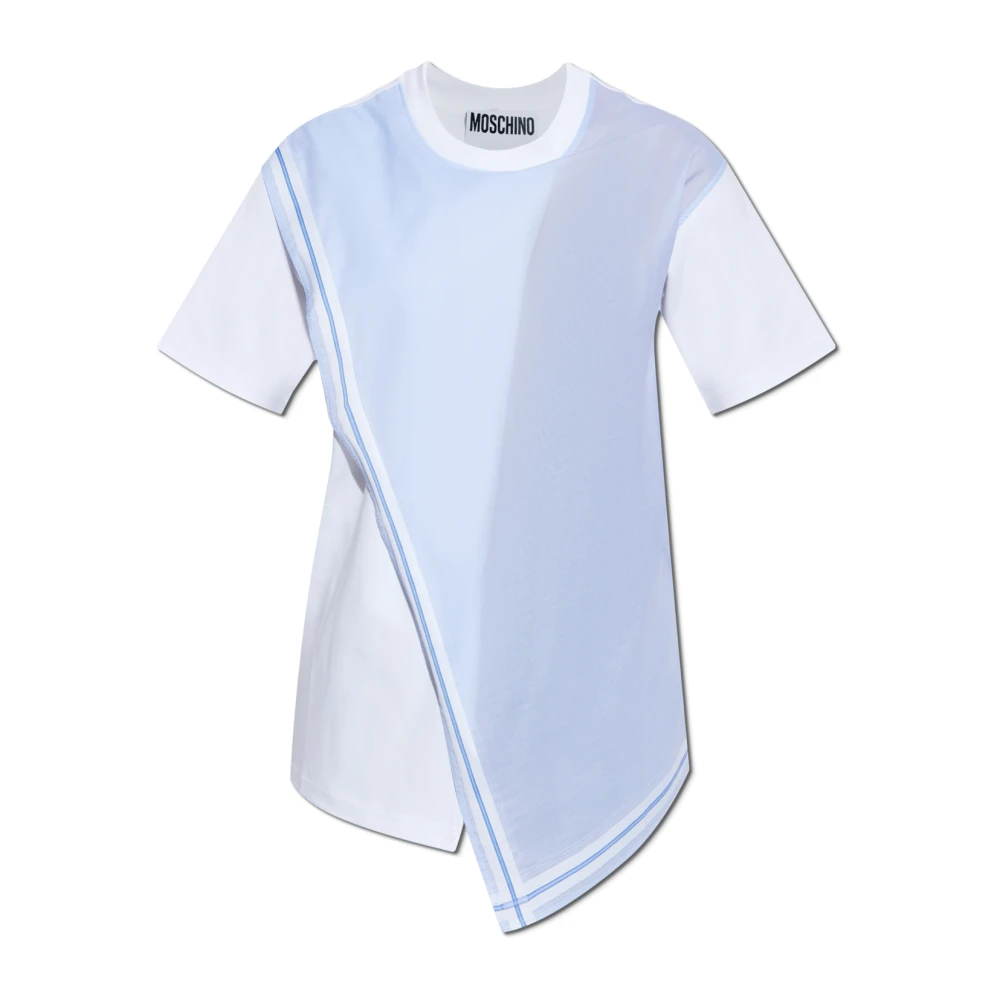 Moschino T-shirt met logo Blue Dames