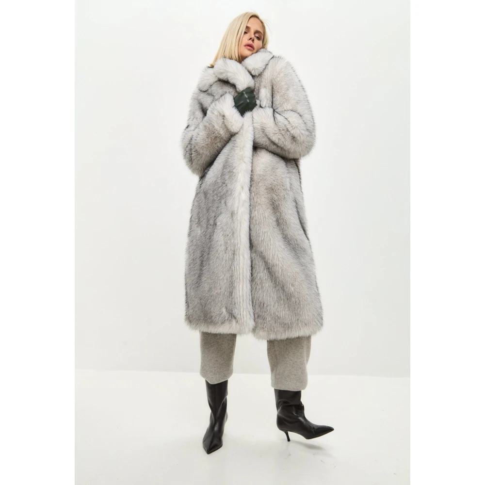 Cesare Gaspari Luxe Nep Bontjas Natalie- Grijs Gray Dames