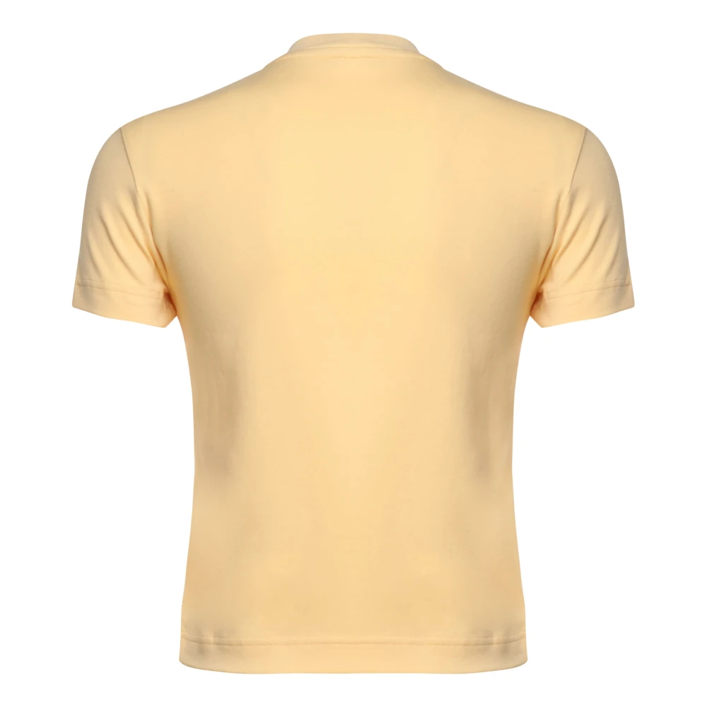 Jacquemus Beige Crewneck T-shirt met Logo Patch Beige Dames