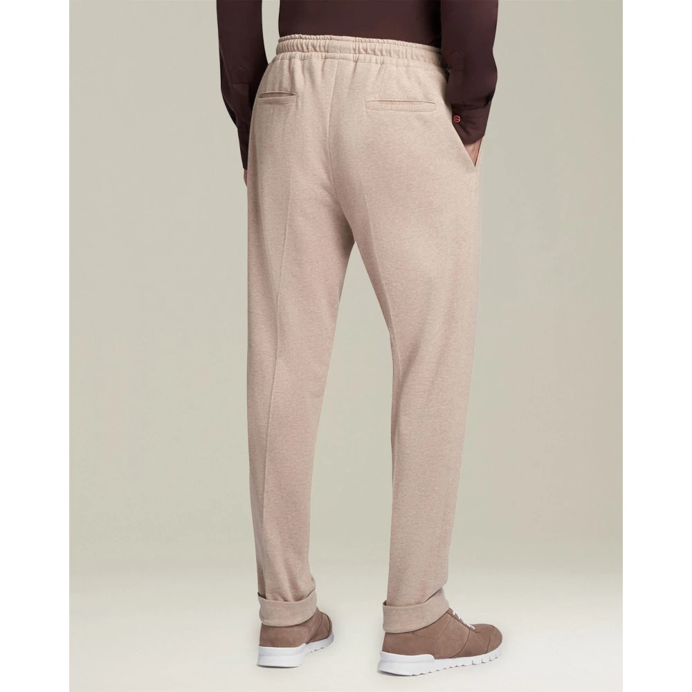 Kiton Beige Katoen Kasjmier Trekkoordbroek Beige Heren