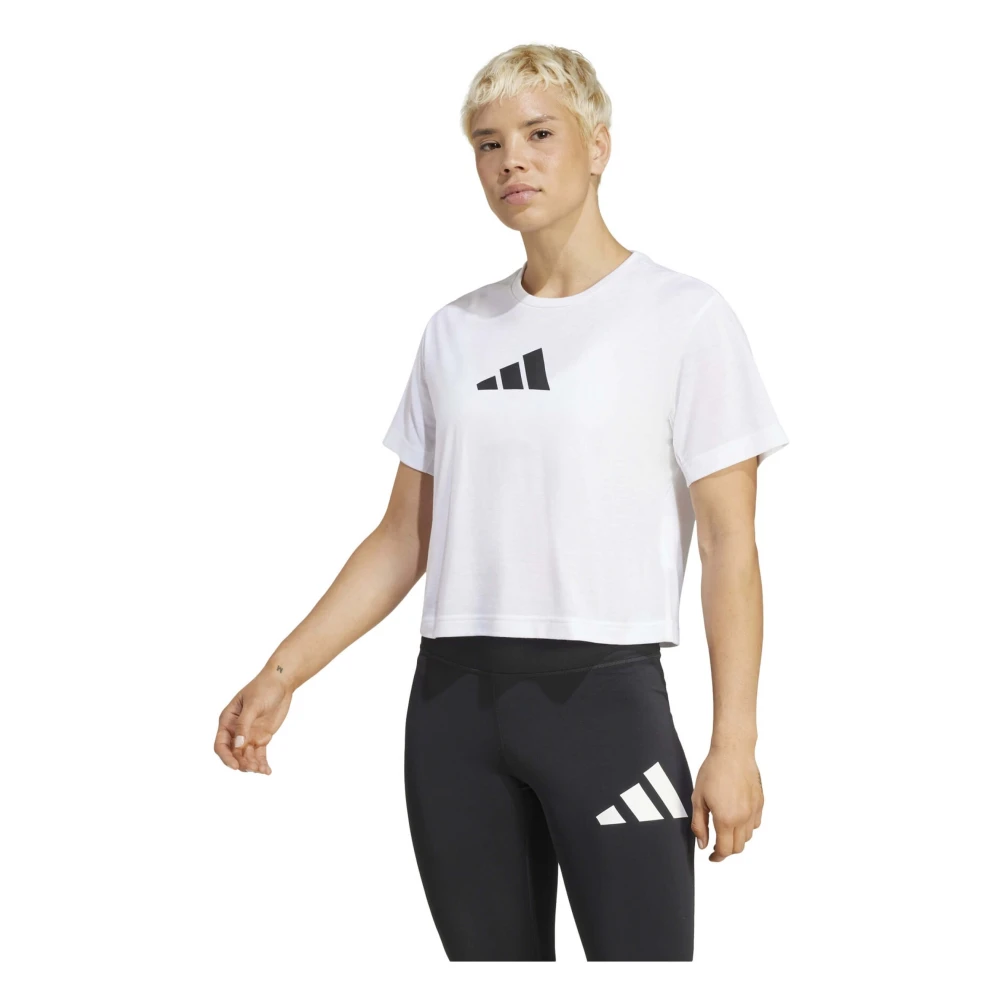 Adidas Trein Essentials Groot Logo T-shirt White Dames