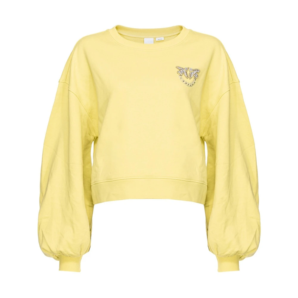 Pinko Gele geborduurde juweel sweatshirt Ceresole Yellow Dames