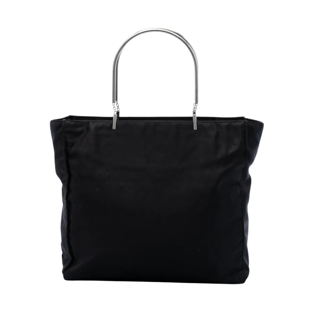 Prada Vintage Women's Black Pre-Owned Structured Fabric Tote