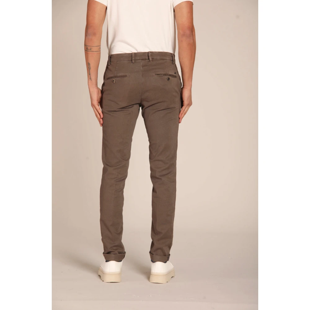 Mason's Extra Slim Fit Chino Broek Milano Stijl Brown Heren