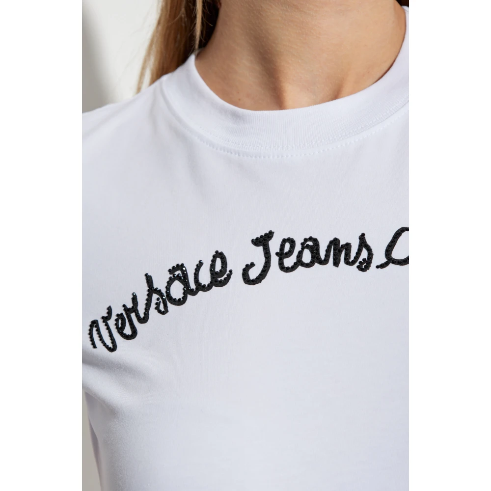 Versace Jeans Couture T-shirt met logo White Dames