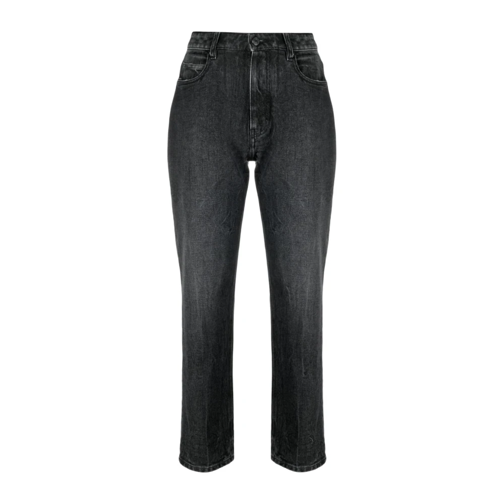 Ami Paris Zwarte Straight Fit Casual Jeans Black Dames