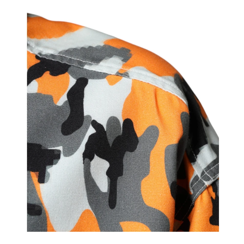 Dolce & Gabbana Camouflage Denim Kraagjas Multicolor Heren