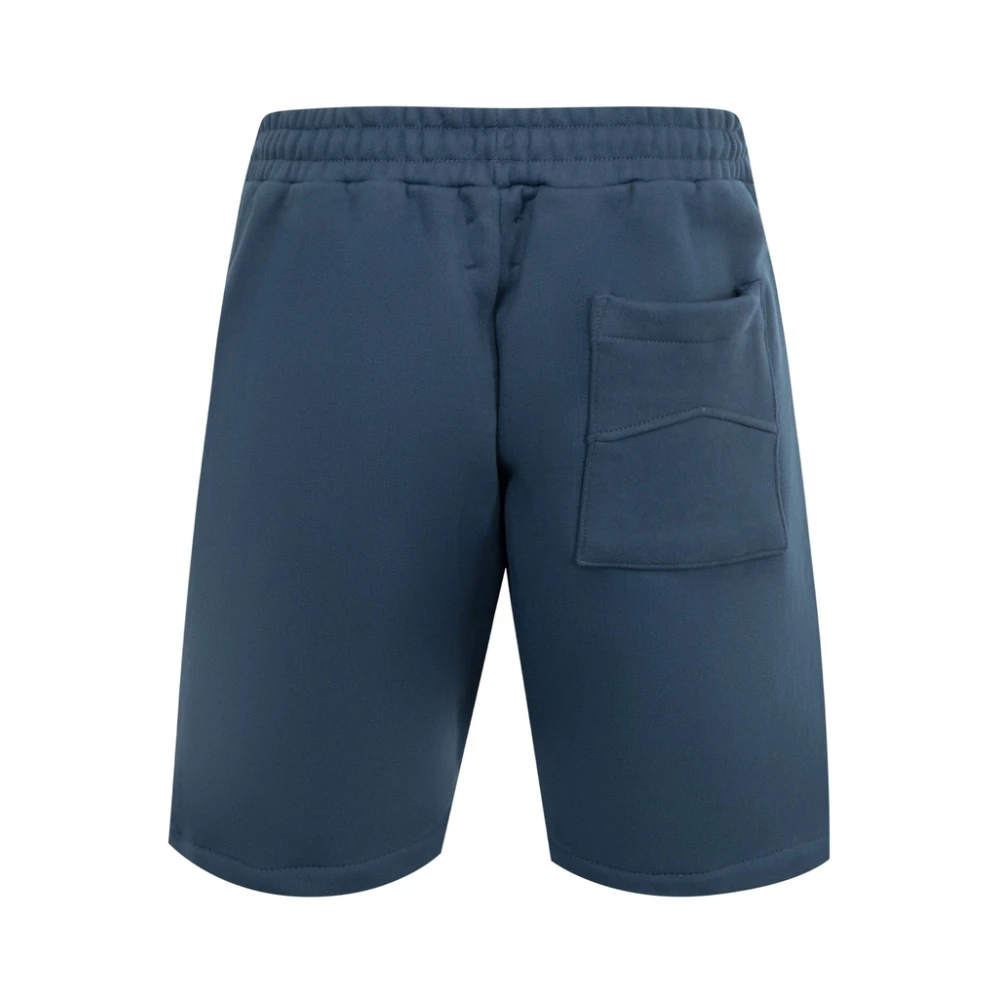 Rhude Blauwe Shorts met Elastische Tailleband en Logo Print Blue Heren