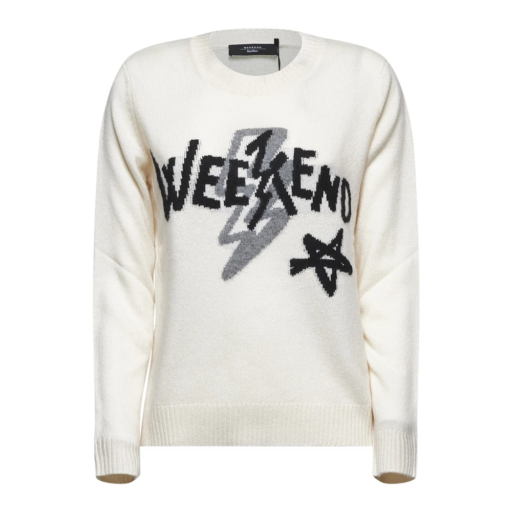 Max Mara Weekend Witte Sweaters met Logoprint White Dames