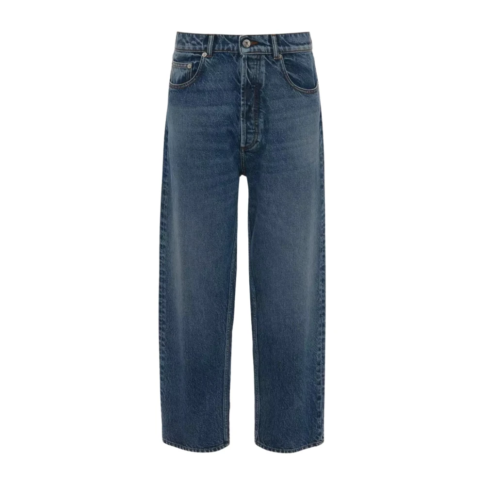 JW Anderson Korte Jeans met Geknipte Pijpen Blue Heren