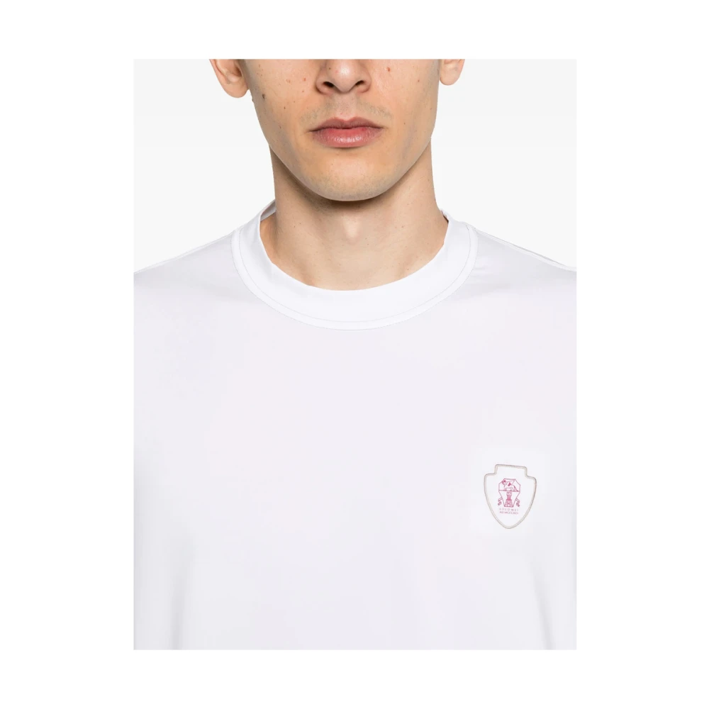 BRUNELLO CUCINELLI Witte Crew Neck T-shirt White Heren