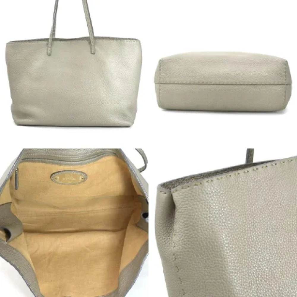 Fendi Vintage Pre-owned Leather fendi-bags Gray Dames
