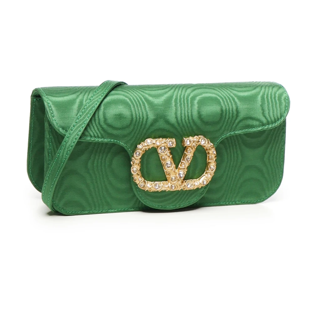Valentino Garavani Groene Leren Crossbody Tas met Swarovski Green Dames