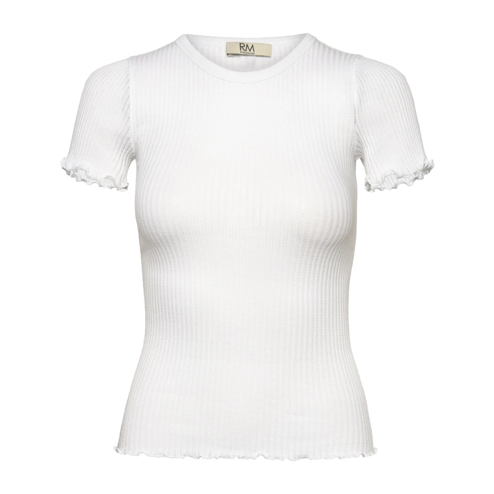 Rosemunde Witte Top met Gekrulde Randen White Dames