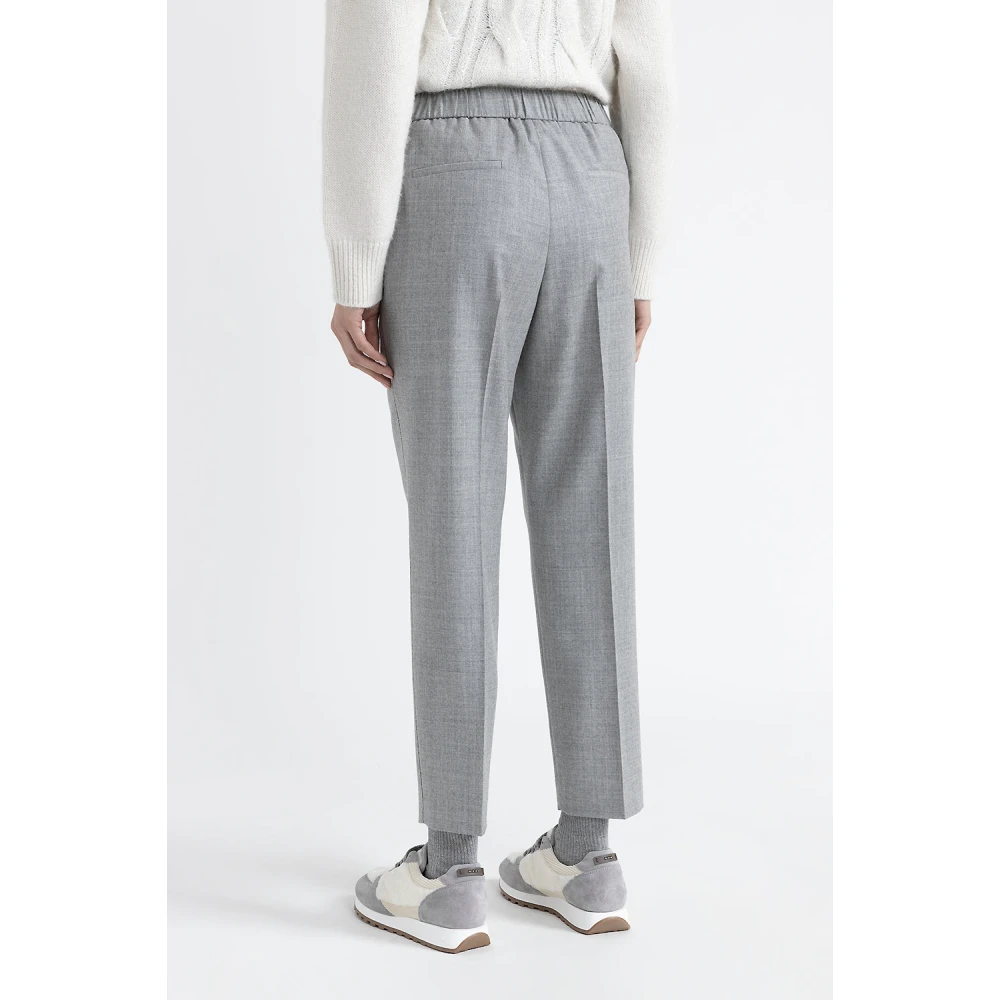 PESERICO Wollen en lurex wortelbroek Gray Dames