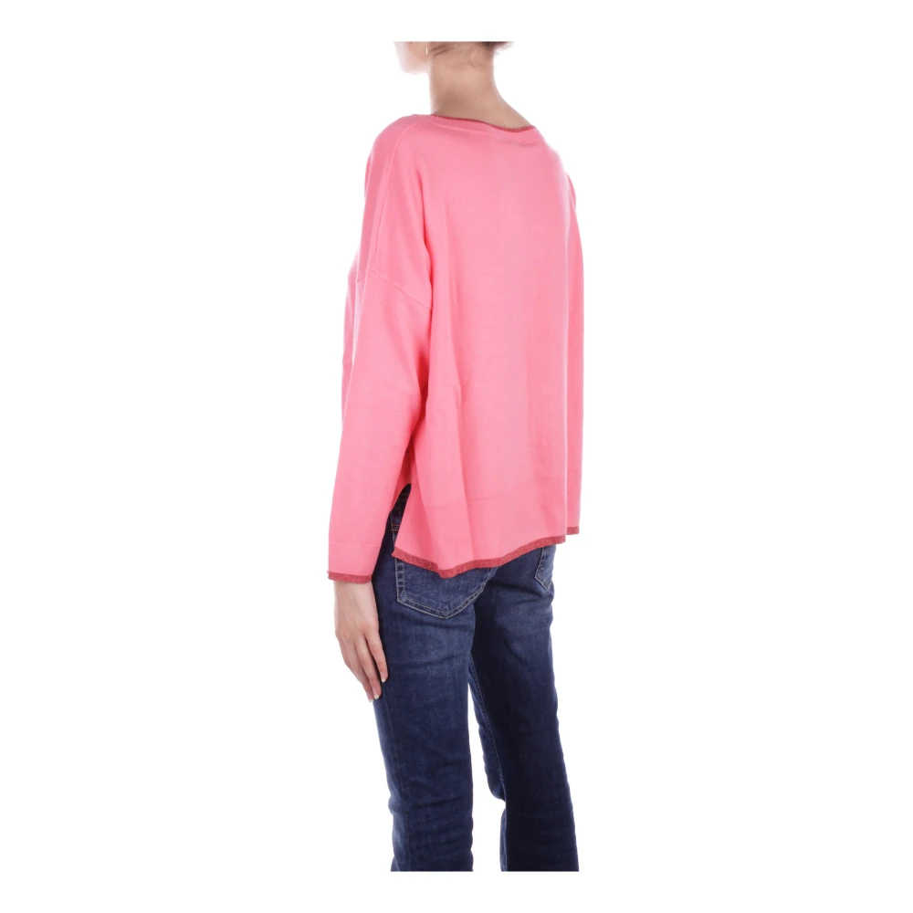 Liu Jo Fuchsia Sweater met Cut-Out Details Pink Dames