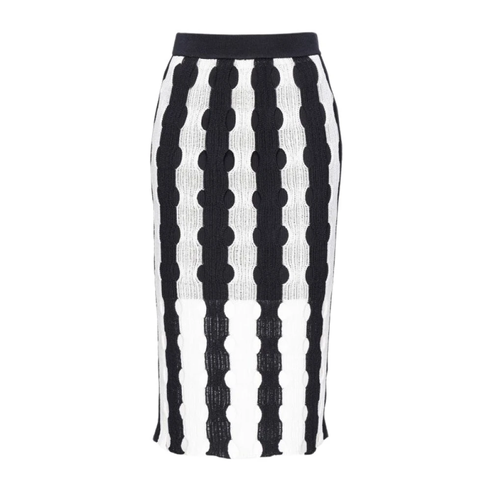 Pinko Women's Multicolor Midi Skirts, L, Robots Open-Knit Midi Skirt