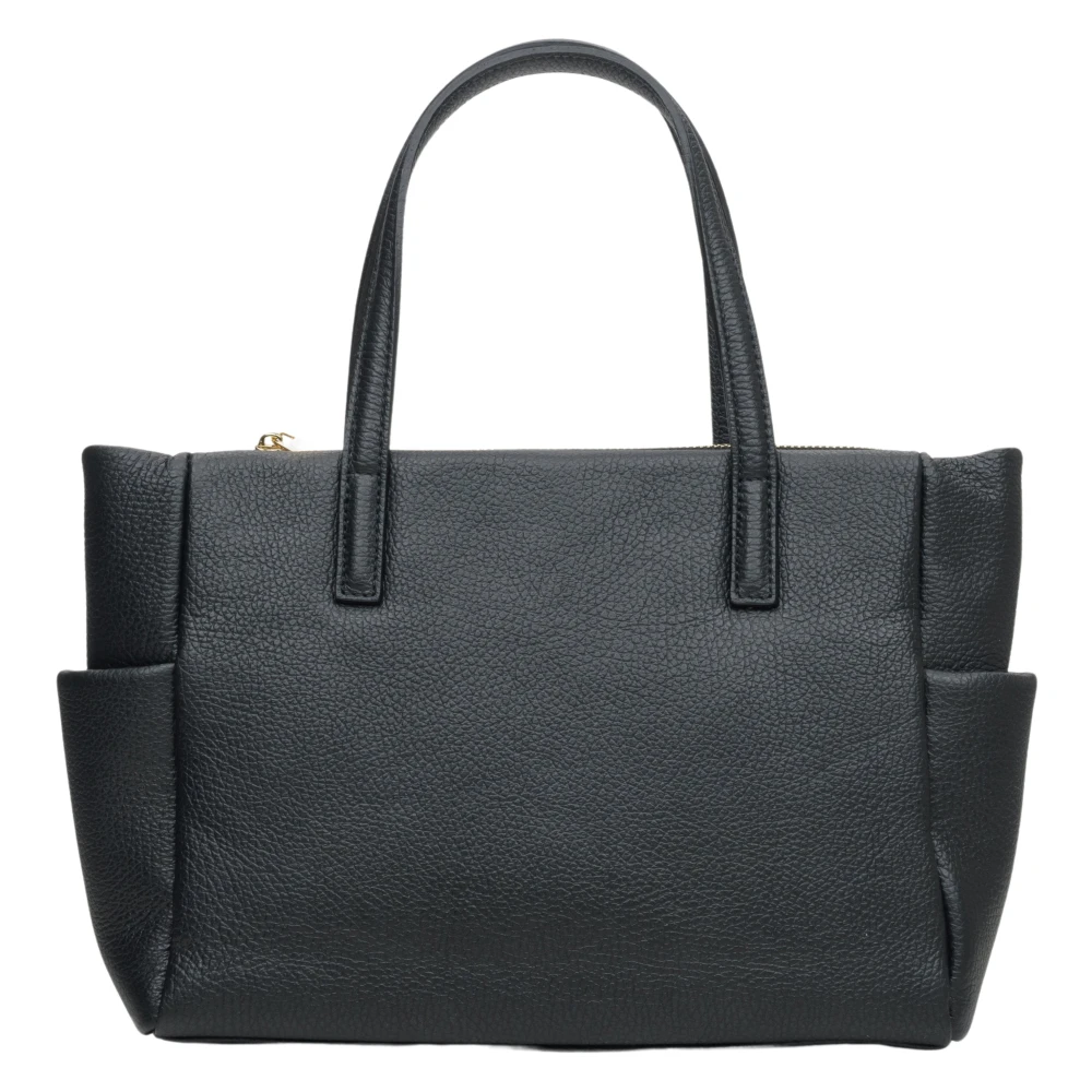 Estro Dames Zwarte Shopper Tas gemaakt van Premium Italiaans Echt Leer Er00115080 Black Dames
