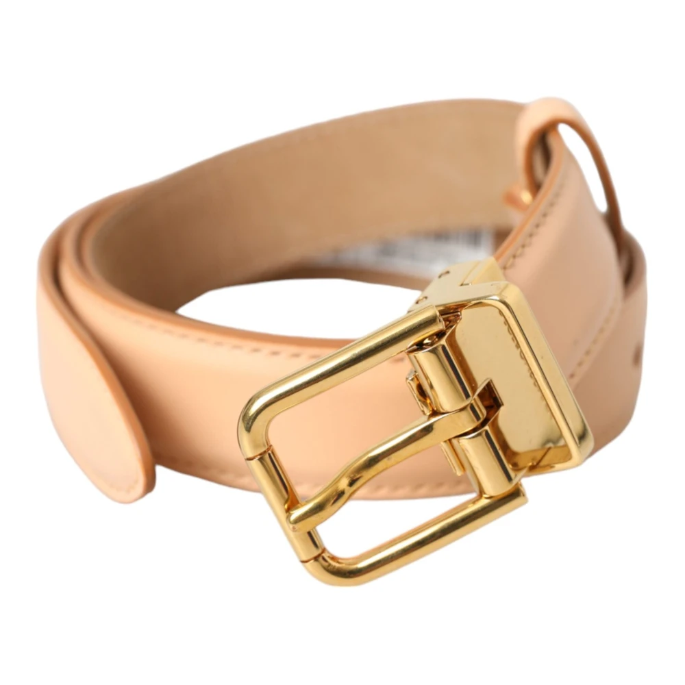 Dolce & Gabbana Donna Beige Cintura In Pelle Di Vitello