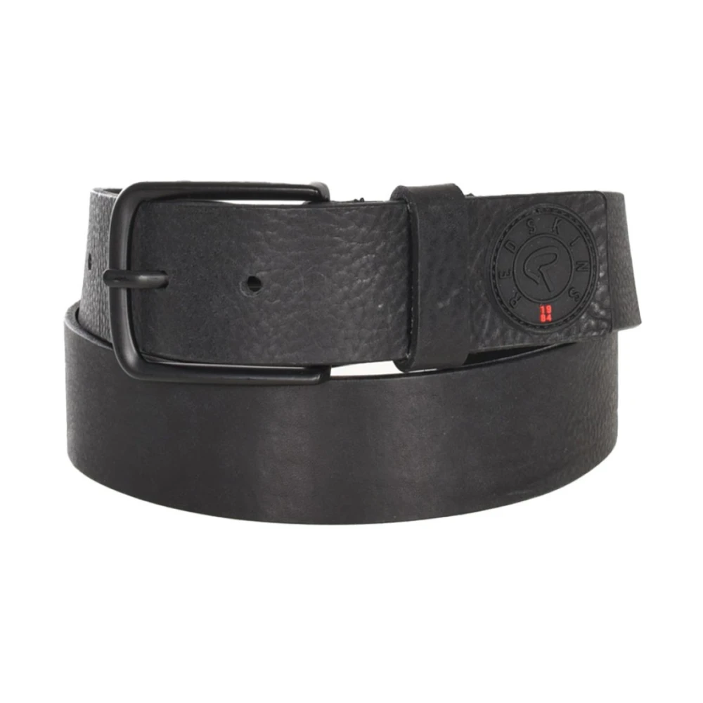 Redskins Zwarte leren riem Rakus Black Heren