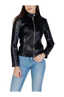 Zip-Up Långärmad Blazer med Rund Hals