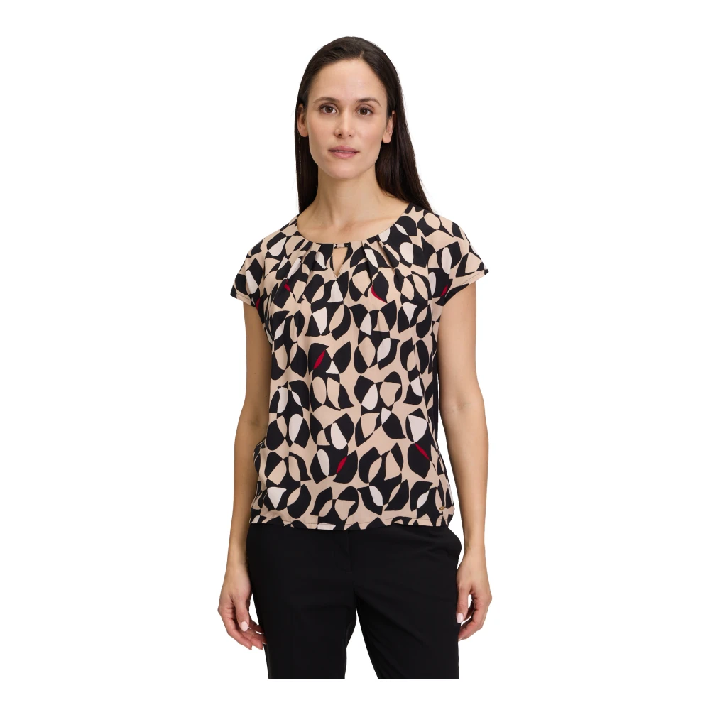 Betty & Co Elegante Blouse met Webdetail Brown Dames