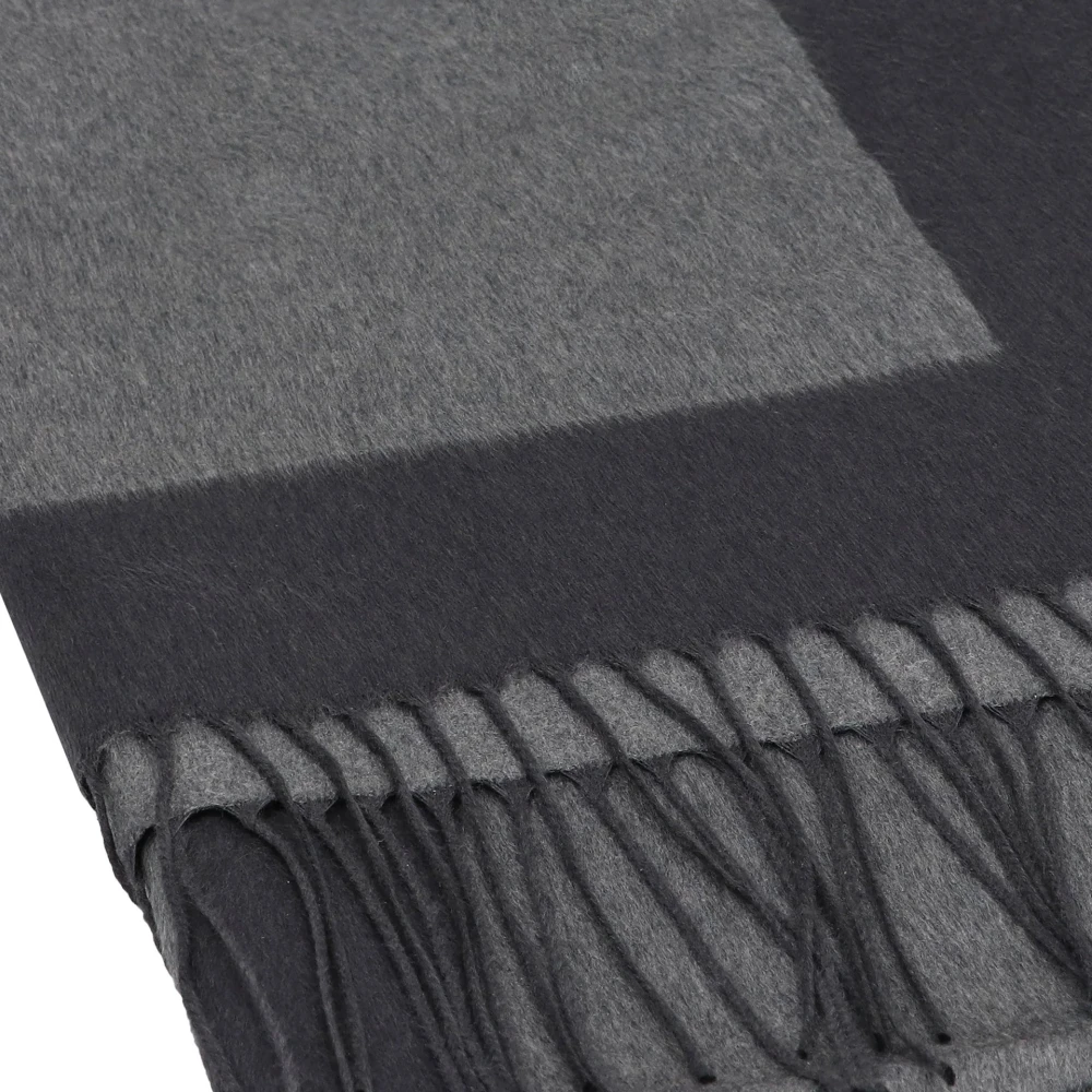 Saint Laurent Zijden Sjaal met Franje Afwerking Gray Heren