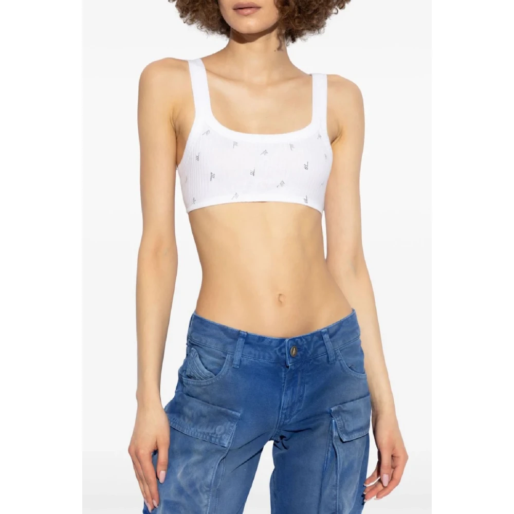 The Attico Chique Zwarte Top Verhoog Stijl White Dames