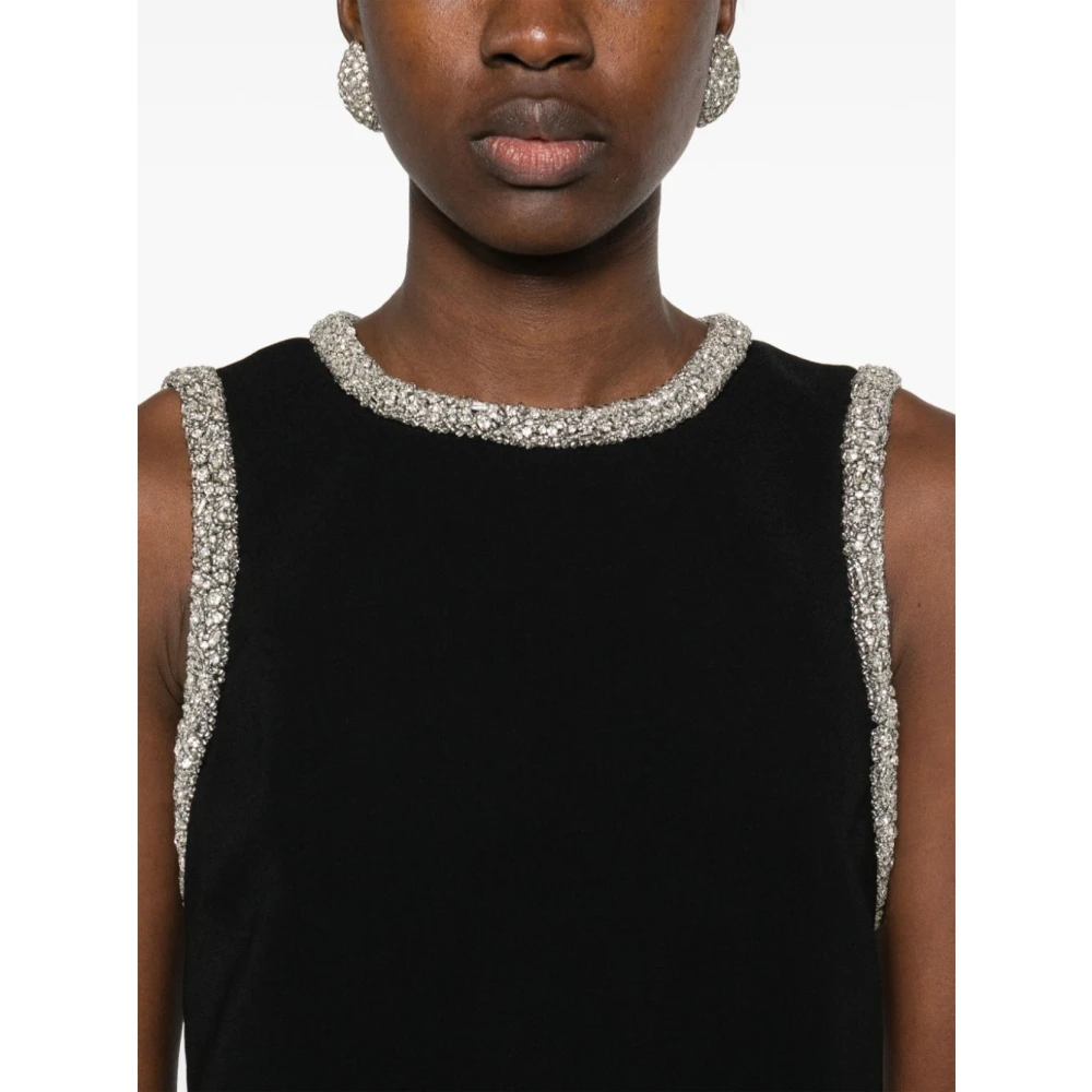 alice + olivia Zwarte Top met Kristallen Versiering Black Dames
