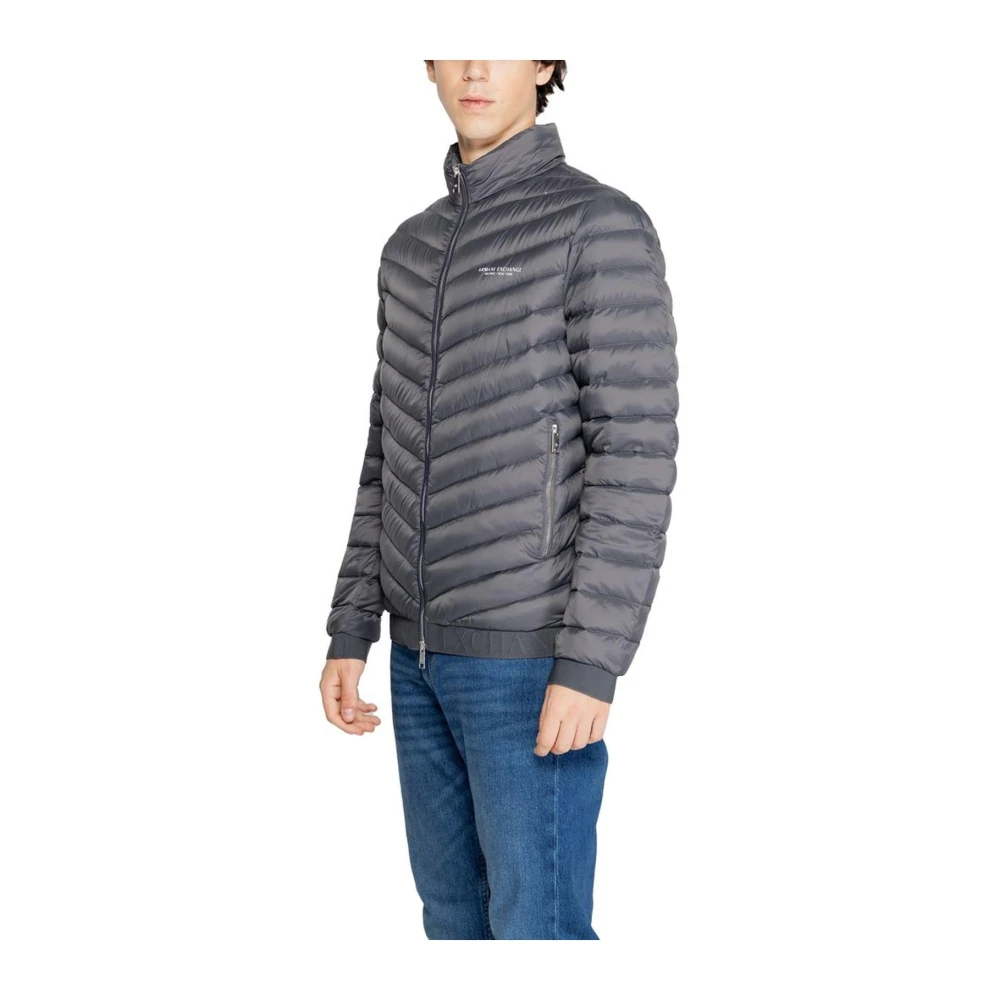 Armani Exchange Moderne Grijze Polyesterjas Heren Collectie Gray Heren