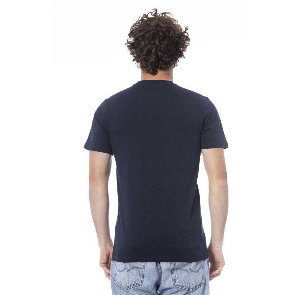 Cavalli Class Logo Print Korte Mouw T-shirt Blue Heren
