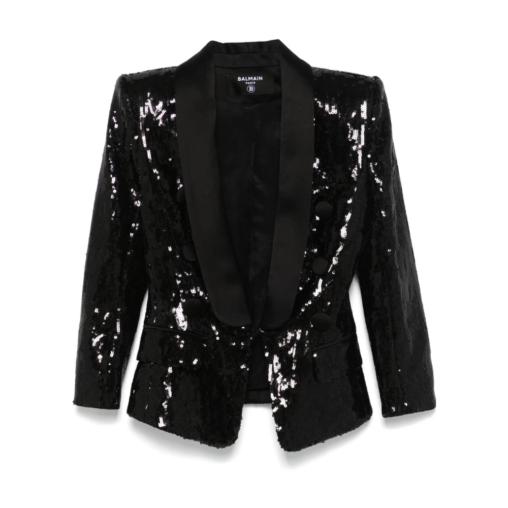 Balmain Pailletten blazer voor een stijlvolle look Black Dames