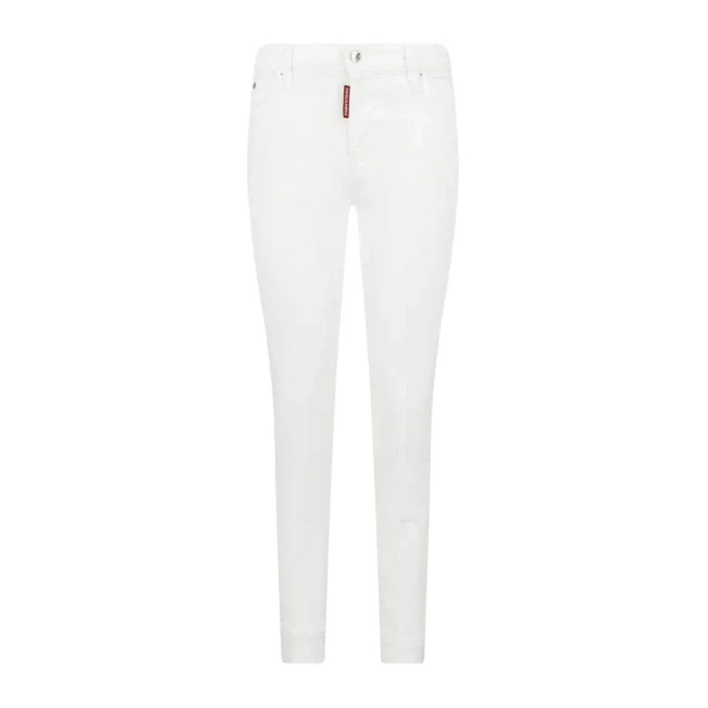 Dsquared2 Denim Jeans met Logo Detail White Dames